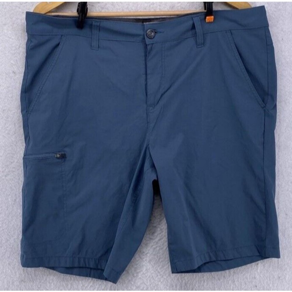 Weatherproof Vintage Mens 36 Utility Cargo Shorts Blue Stretch Hybrid Trail 10"